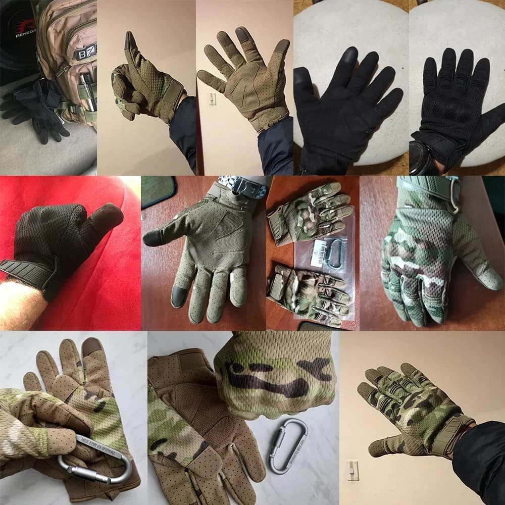 Gants tactiques camouflage écran tactile outdoor pêche chasse vélo airsoft randonnée