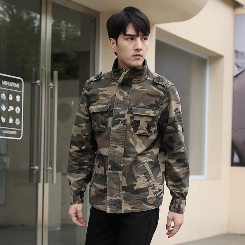 Veste cargo camouflage 2024 homme - Loose fashion pêche - Manteau militaire tactique résistant