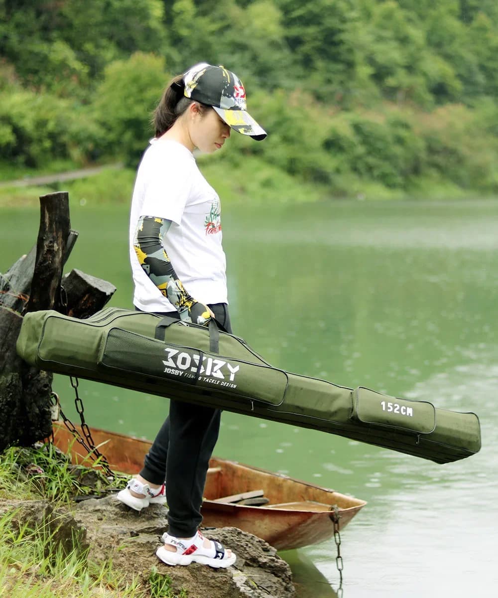 Sac de pêche multifonction 2/3/4 couches waterproof - Rangement pliable pour cannes jusqu'à 182cm