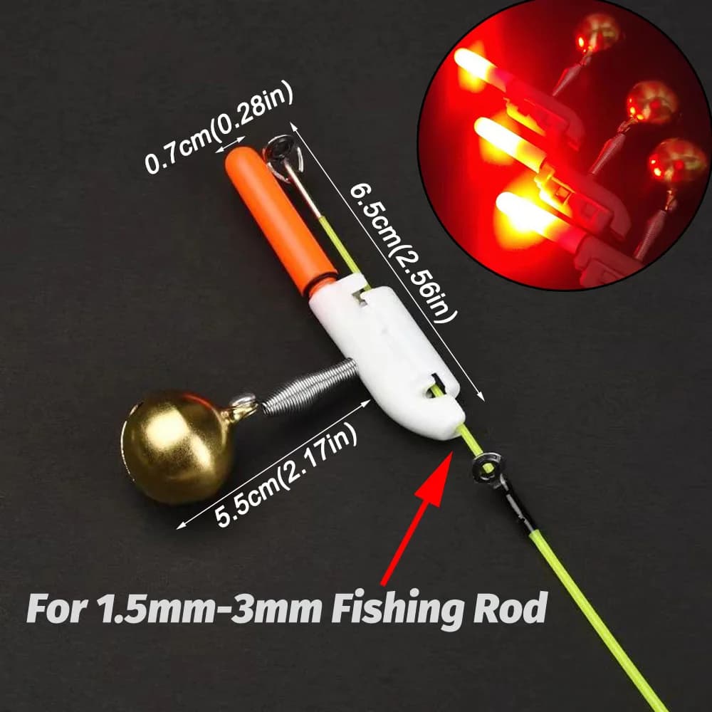 Alarme de touche lumineuse Fish Bite avec chargeur USB et capteur CR425 pour pêche nocturne