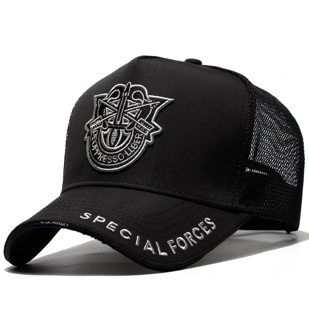 Casquette militaire grande taille femme coton pur 56-65cm - Broderie phoque sport tactique