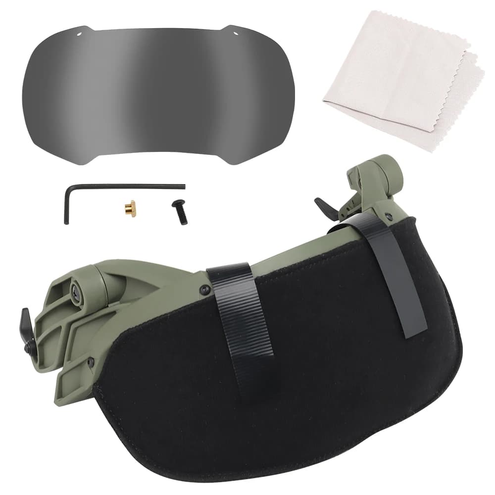 Goggles tactiques réglables pour casque de pêche - Double lentille pour protection optimale en mer