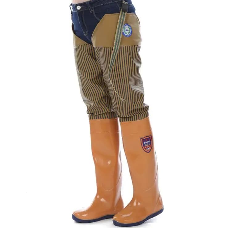 Bottes de pêche genou imperméables semelle souple antidérapantes résistantes pluie