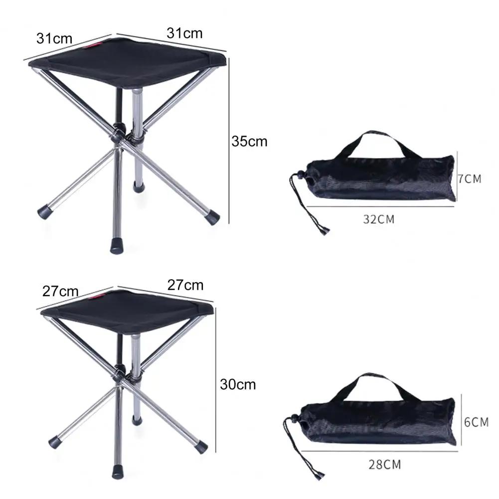 Chaise pliante pêche 4 pieds avec sac de rangement en acier inoxydable pour camping et pique-nique
