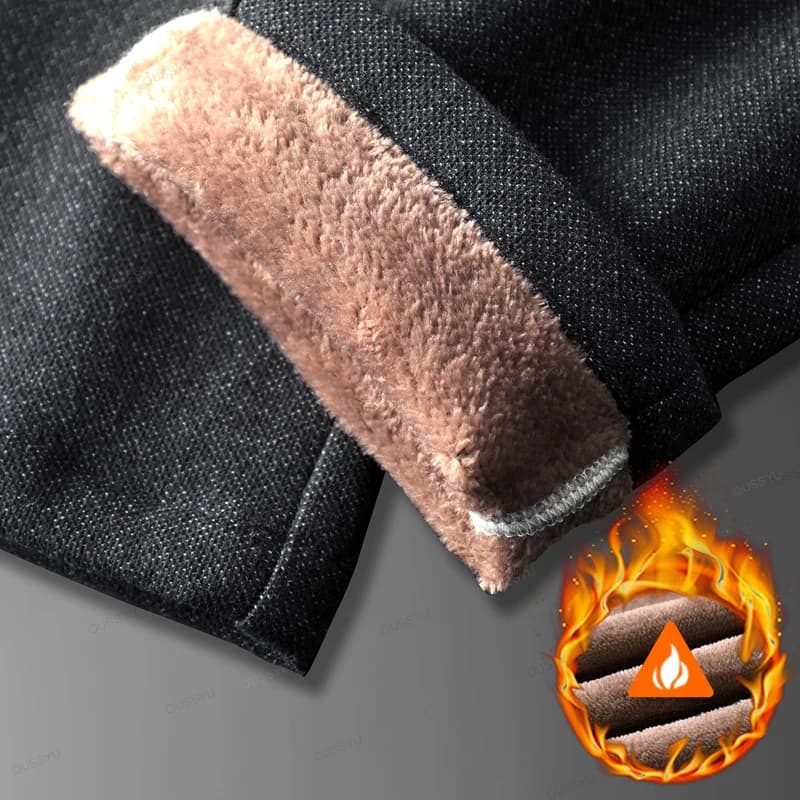 Pantalon d'hiver polaire homme pêche outdoor épais chaud velours coton confortable