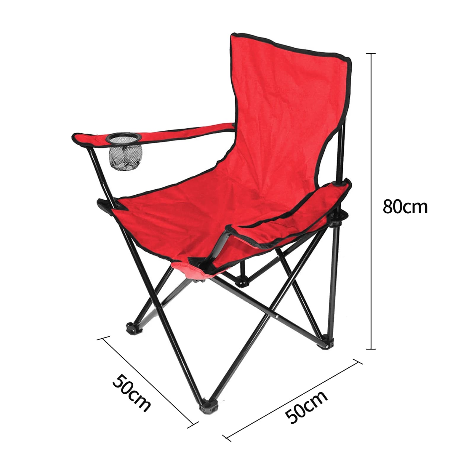 Chaise pliante camping pêche portable 130kg - Siège scène 50x50x80cm rouge bleu vert noir marine