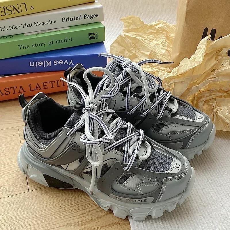 Sneakers design homme femme pêche - Baskets chunky mode unisexe casual sport tendance