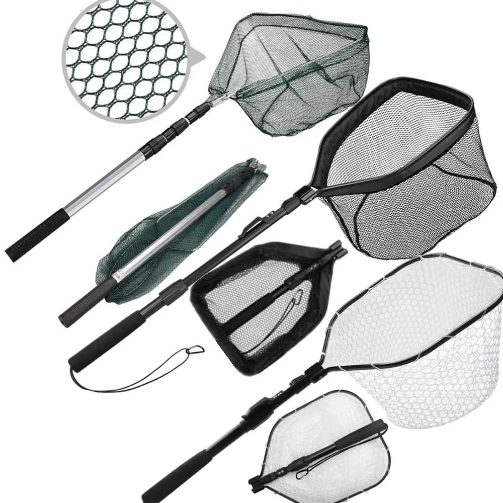 Filet de pêche télescopique 55-190cm saumon truite carpe silure débarquement flottant pliable capture facile
