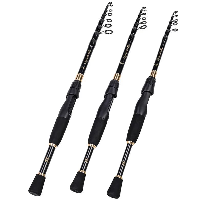 Canne télescopique Sougayilang ultralégère carbone 1.8-2.4m pour pêche spinning précise