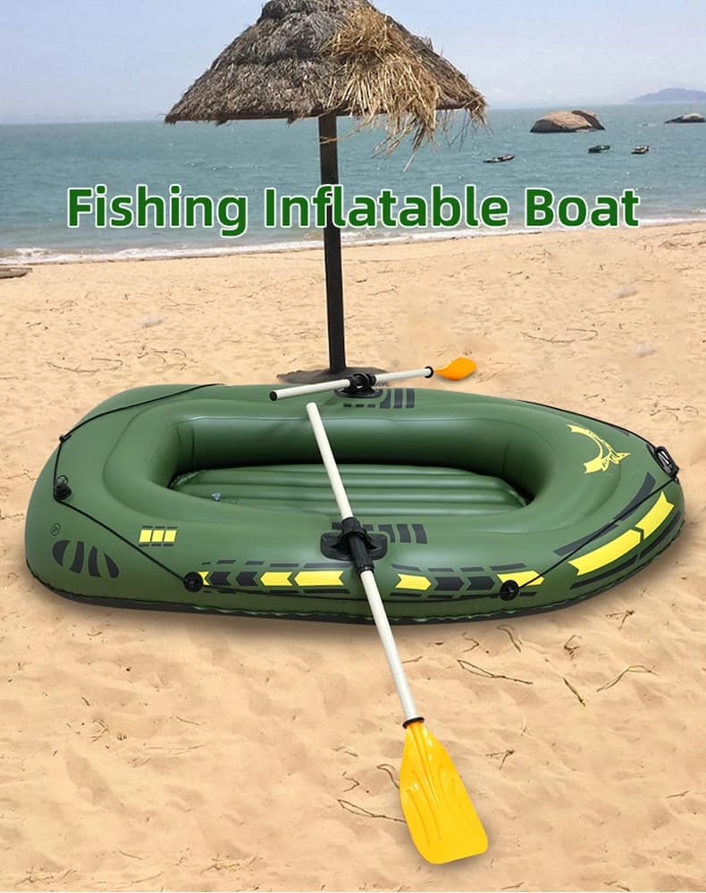 Canoë gonflable 2 personnes pliable pêche - Bateau PVC résistant dérive avec accessoires