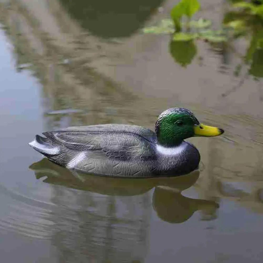 Leurre canard chasse réaliste en plastique flottant - Décoration de jardin et appât de pêche