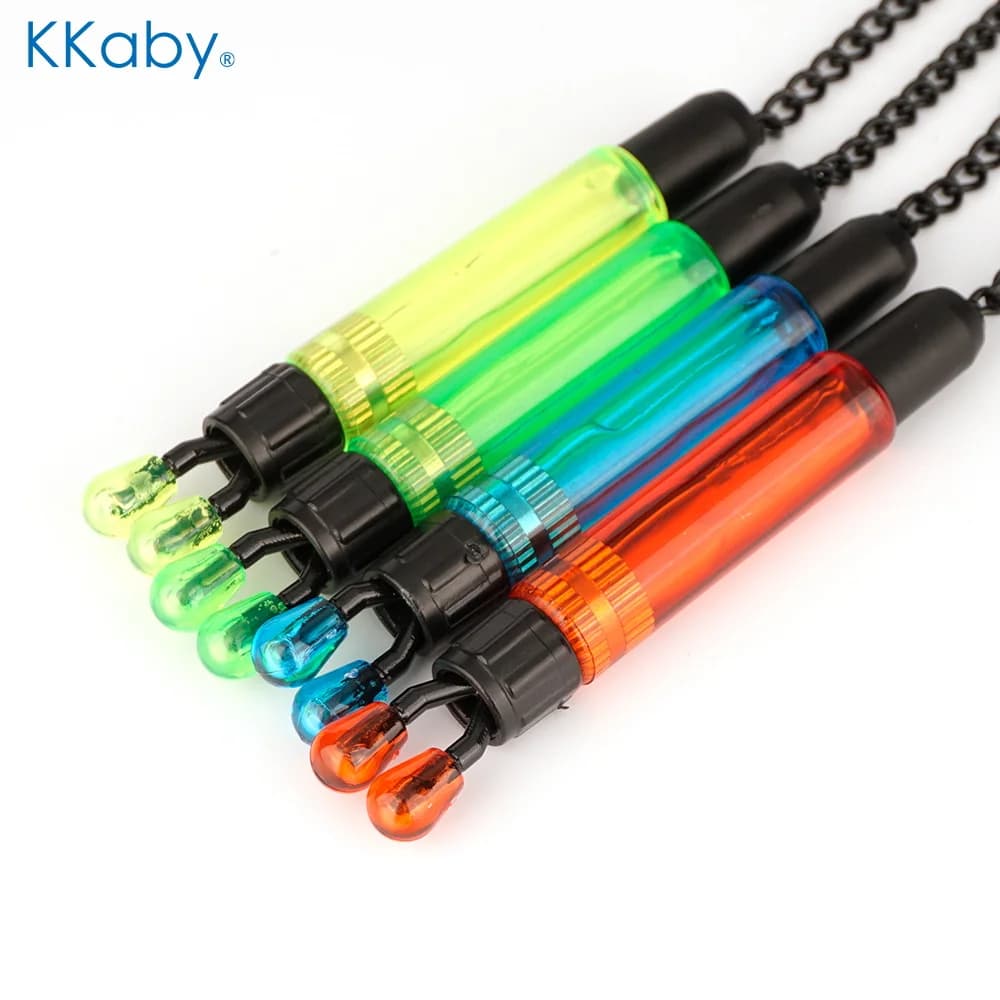 Set 4 pièces swinger souple avec LED 4 couleurs pour carpe dans boîte de rangement Kkaby