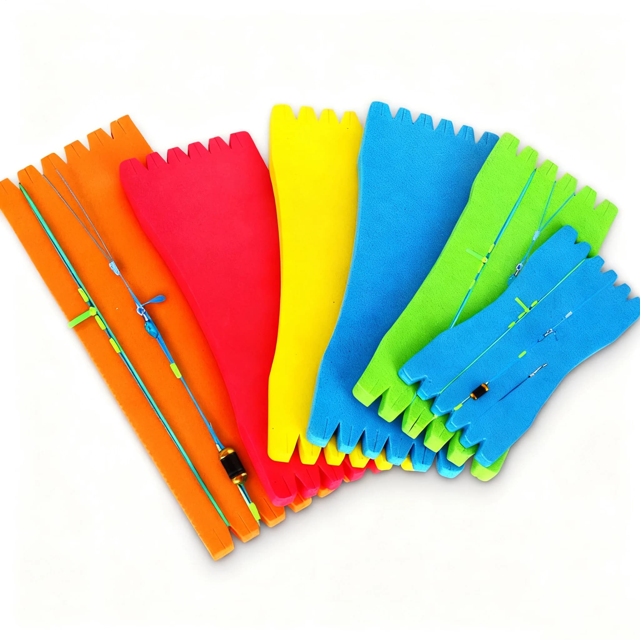 10 bobines de rangement pêche en mousse EVA pour ligne et hameçons couleurs aléatoires