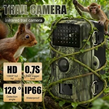 Mini caméra trail 16MP 1080P étanche vision nocturne - Surveillance discrète pour jardin et forêt