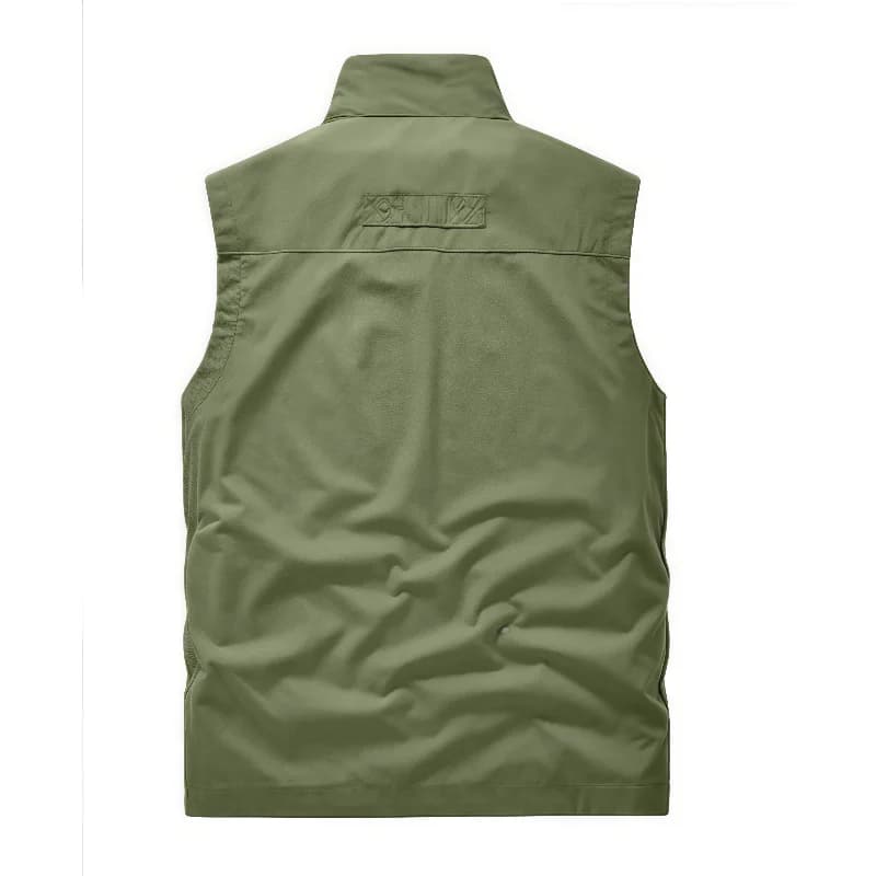 Veste sans manches homme extérieur décontractée ample gilet multi-poches col montant photo pêche