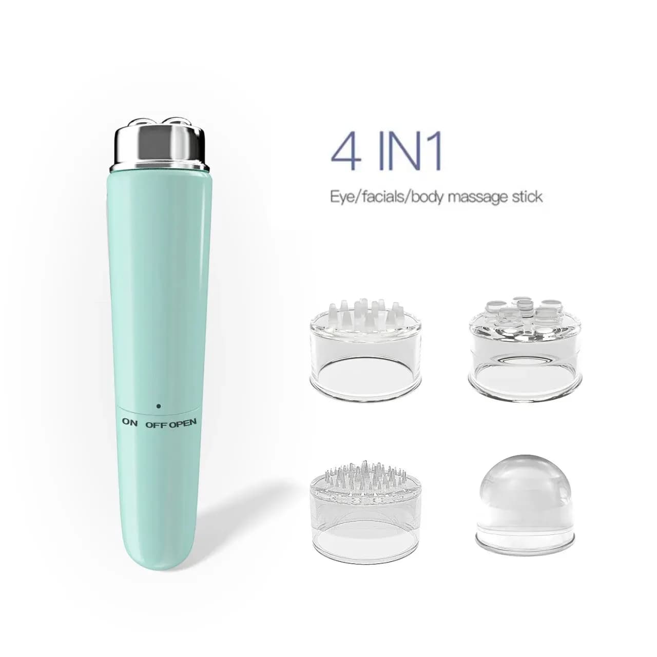 Massage yeux électrique 4 en 1 micro vibrations beauté visage cernes poches relaxation pêche