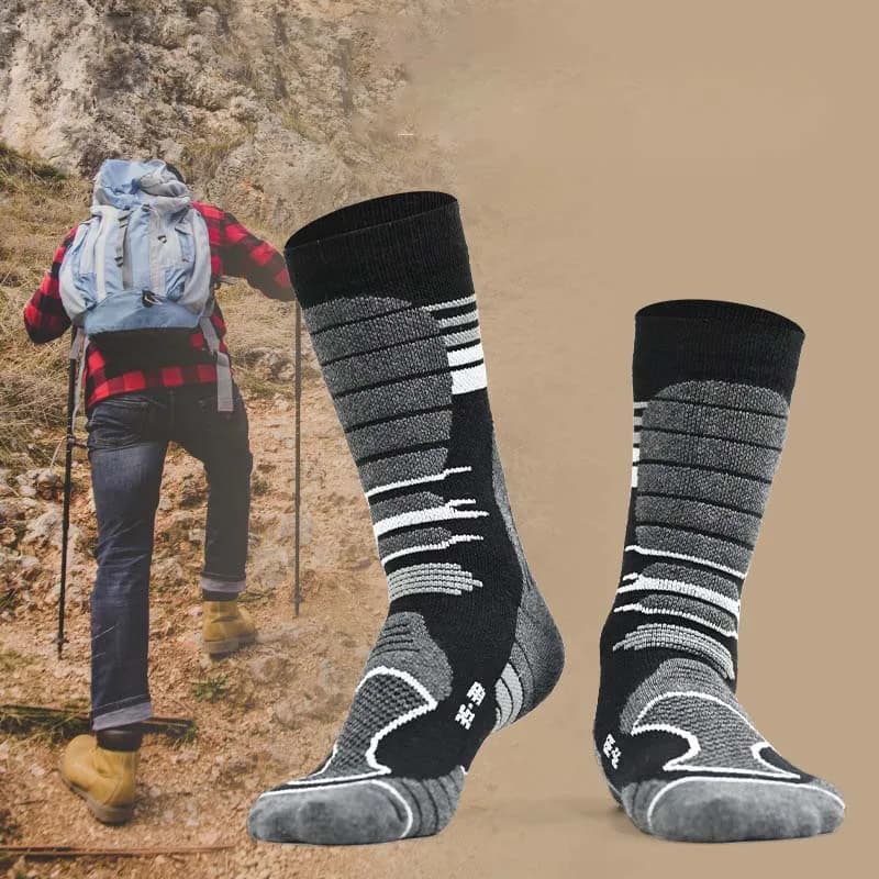 Chaussettes randonnée 30% laine mérino homme femme automne hiver chaudes pêche outdoor