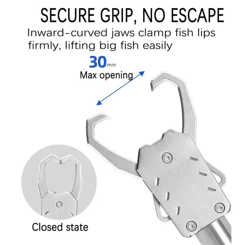 Pince poisson acier inox 385g 31cm avec balance anti-corrosion pour contrôle et pesée accessoires pêche