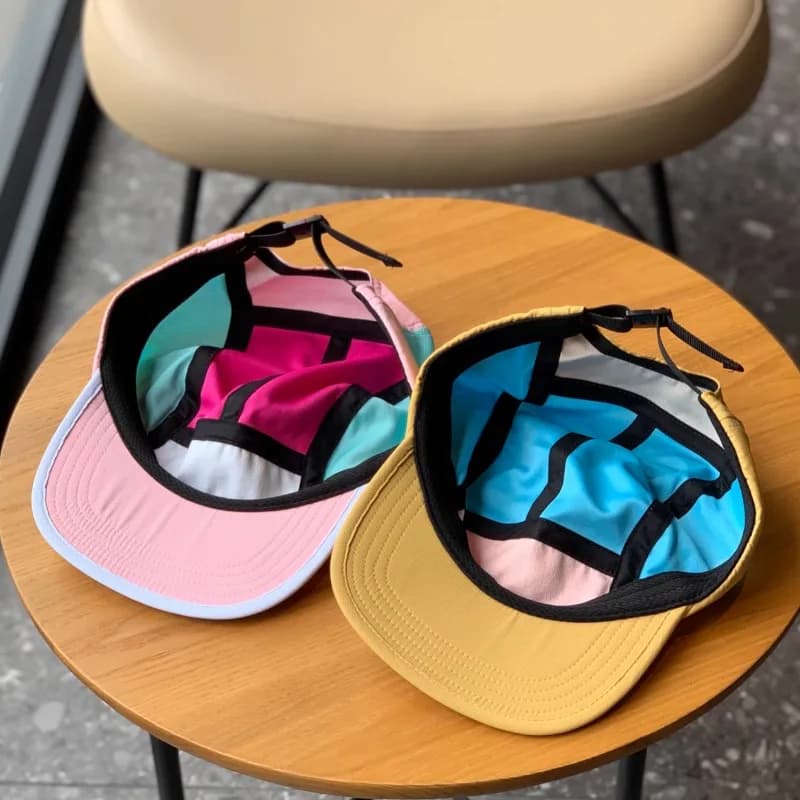 Casquette baseball personnalisable logo pêche - 5 panneaux à bord plat - Séchage rapide unisexe