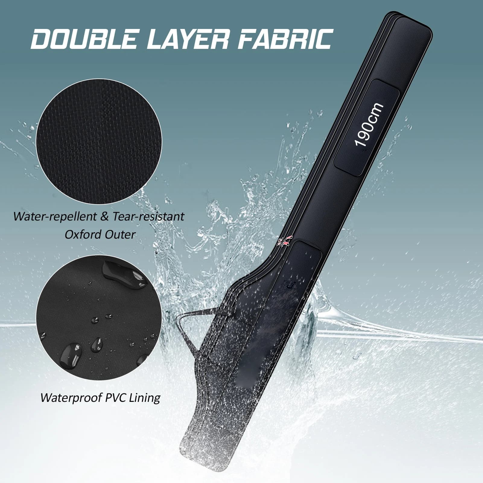 Sac pliable ultra-portable pour canne pêche 200cm - Étui léger avec stockage extensible pour voyage
