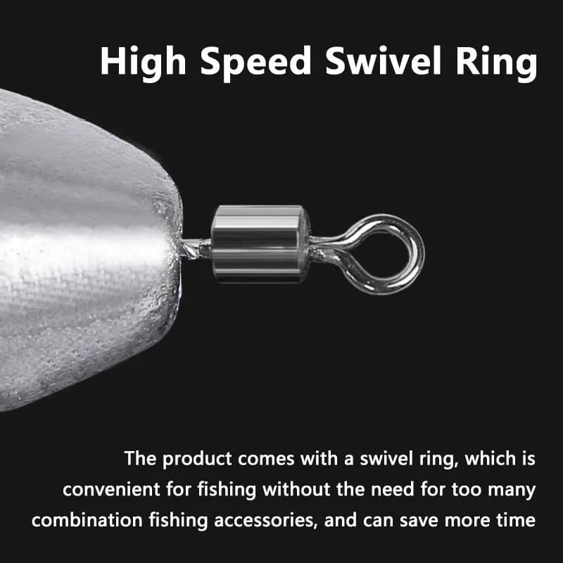 Plombs de pêche olive 10 pièces 2g-10g - Avec émerillon à roulement pour lancer longue distance