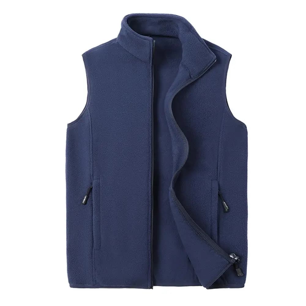 Gilet polaire grande taille pour pêche automne-hiver - Veste chaude sans manches en laine mérinos homme