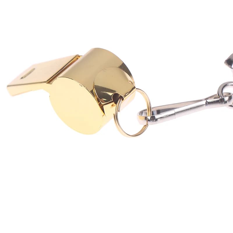 Sifflet de survie en acier inoxydable doré avec cordon pour pêche et activités outdoor - Accessoire sécurité