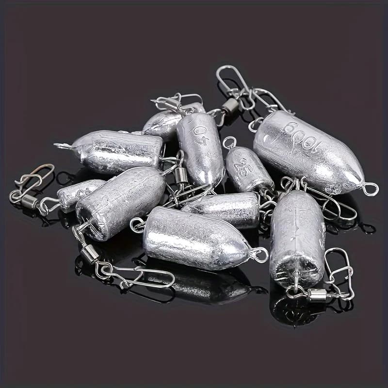 Plombs de pêche bass mer avec émerillon rapide - 5 pièces plombs bullet poids plongée 11 tailles au choix