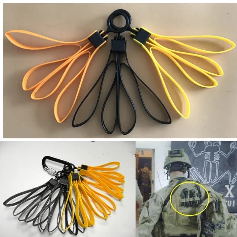 Sangles plastique attaches pêche réutilisables - Serre-câbles décoratifs jaune noir TMC sport