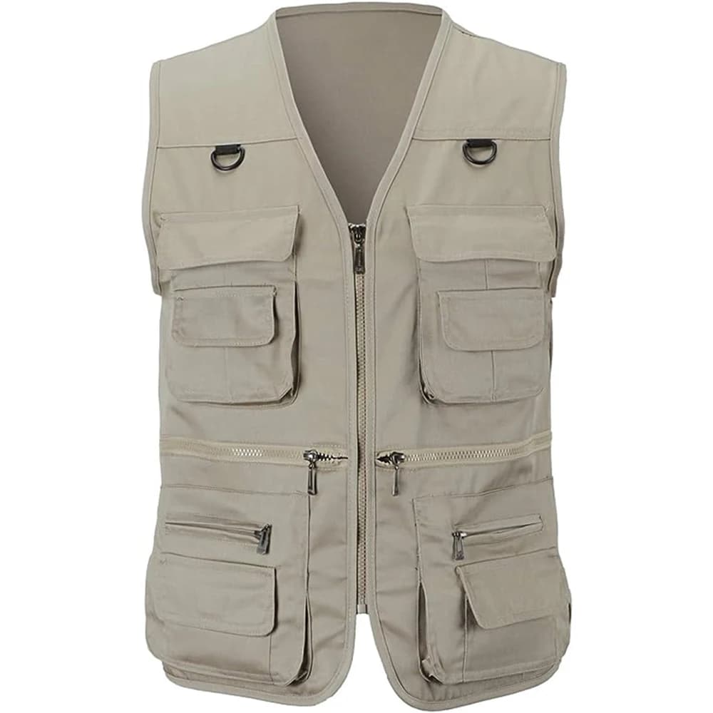 Veste légère homme pêche et randonnée été avec multiples poches cargo S à 6XL