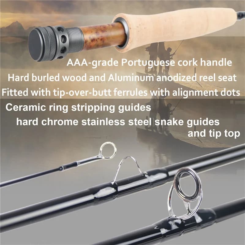 Canne à mouche nymphage NANO 10FT/11FT 2-4wt carbone IM12 action rapide pour truite en rivière