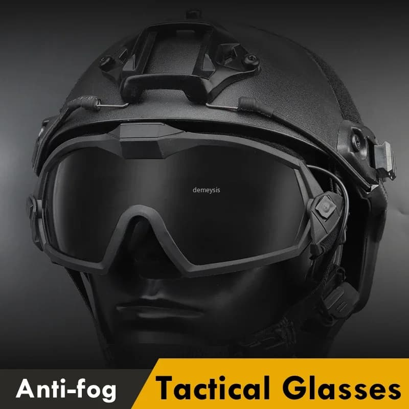 Lunettes tactiques avec ventilateur anti-buée pour paintball, randonnée et protection oculaire pêche