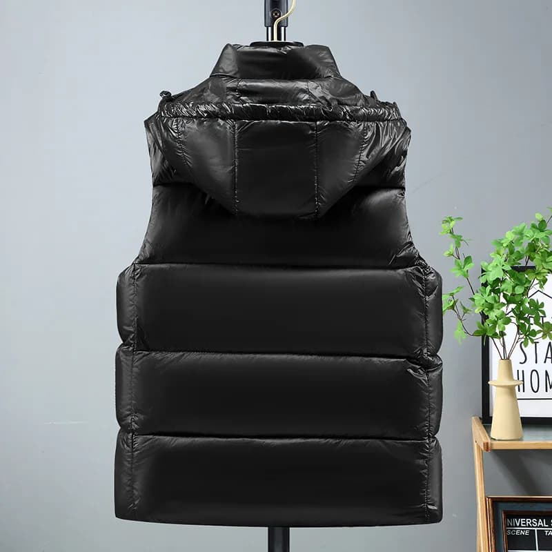 Veste matelassée sans manches homme - Doudoune légère zip printemps automne noir travail