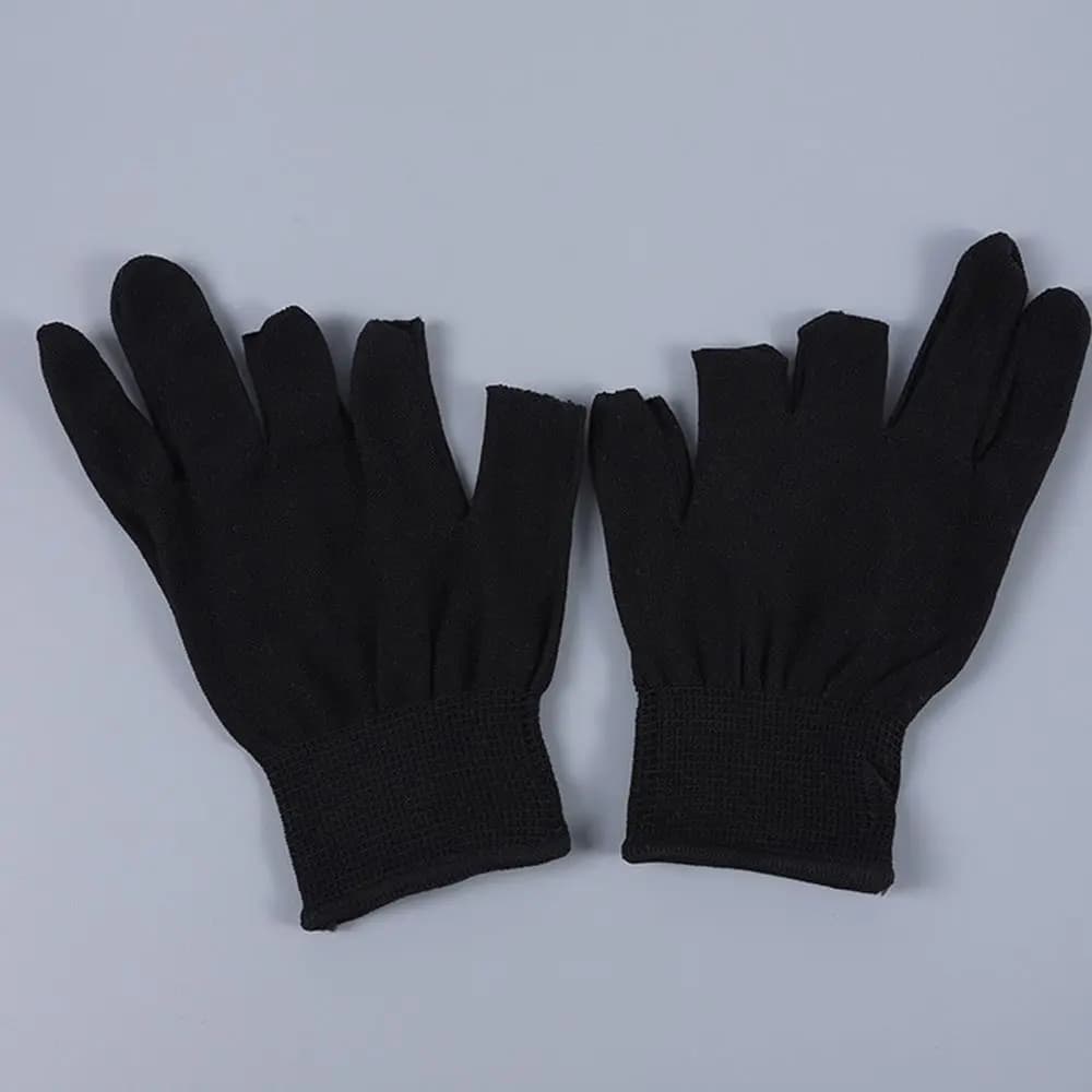 Gants nylon ultra-fins été deux trois doigts cueillette thé pêche travail fingerless protection légère