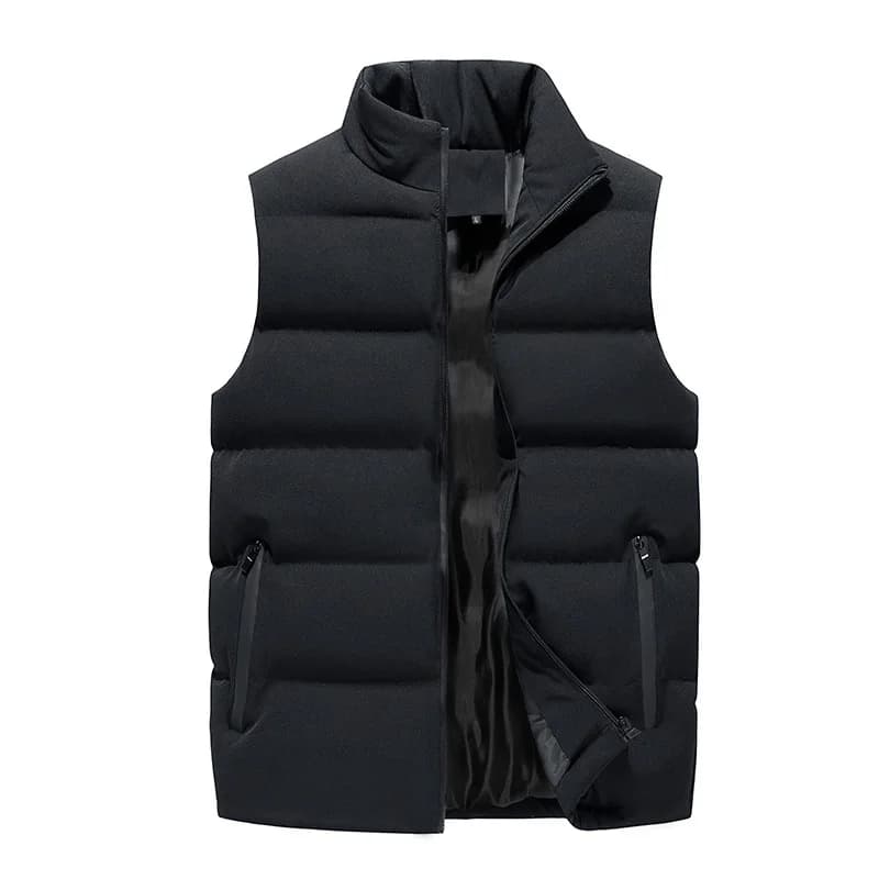 Gilet homme hiver léger et chaud sans manches, coupe-vent matelassé pour pêche et extérieur