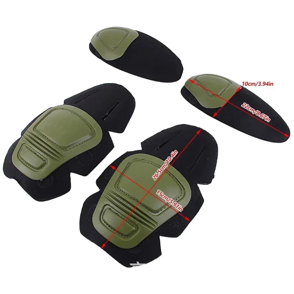 Set genouillères coudières tactiques camouflage - Protection pêche chasse équipement militaire
