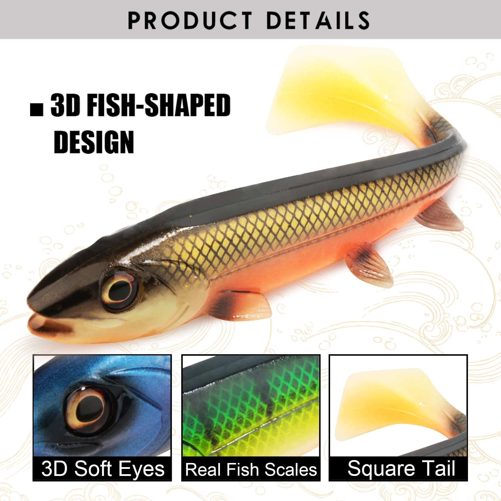 Leurre souple shad pêche en mer 14cm 18cm leurre wobbleur pour gros carnassiers brochet silure