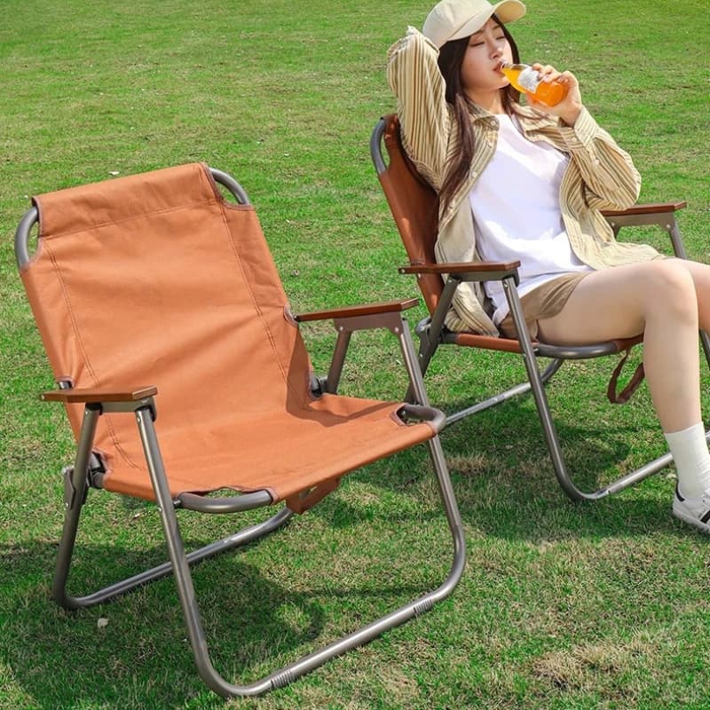 Chaise de plage pliante légère avec porte-gobelet - Siège réglable pour pêche et camping