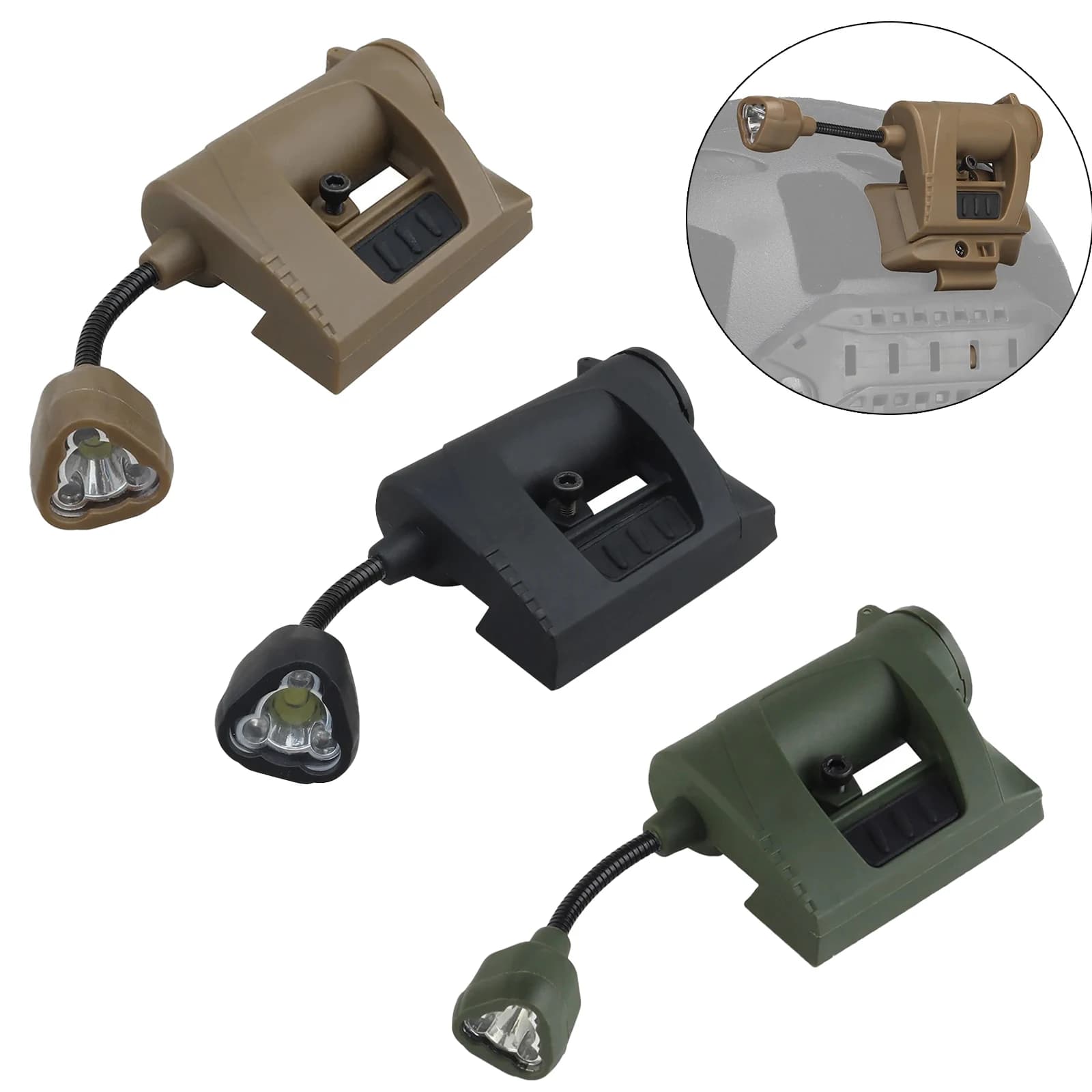 Lampe frontale tactique LED 3 modes pour casque - Éclairage nuit chasse pêche cyclisme militaire