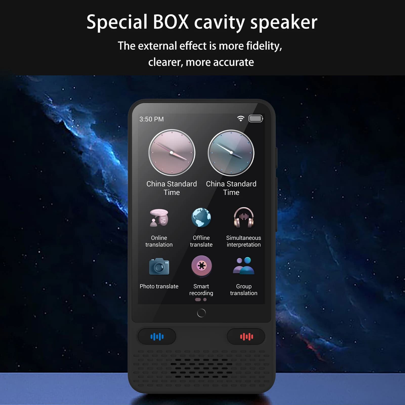 Traducteur vocal portable S85 avec 138 langues hors ligne - Enregistrement vidéo pour voyages pêche