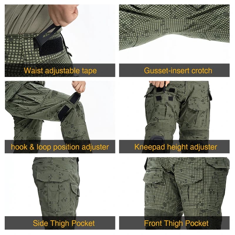 Pantalon combat IDOGEAR G3 gen3 avec genouillères pêche sport - Camouflage MC qualité 3201