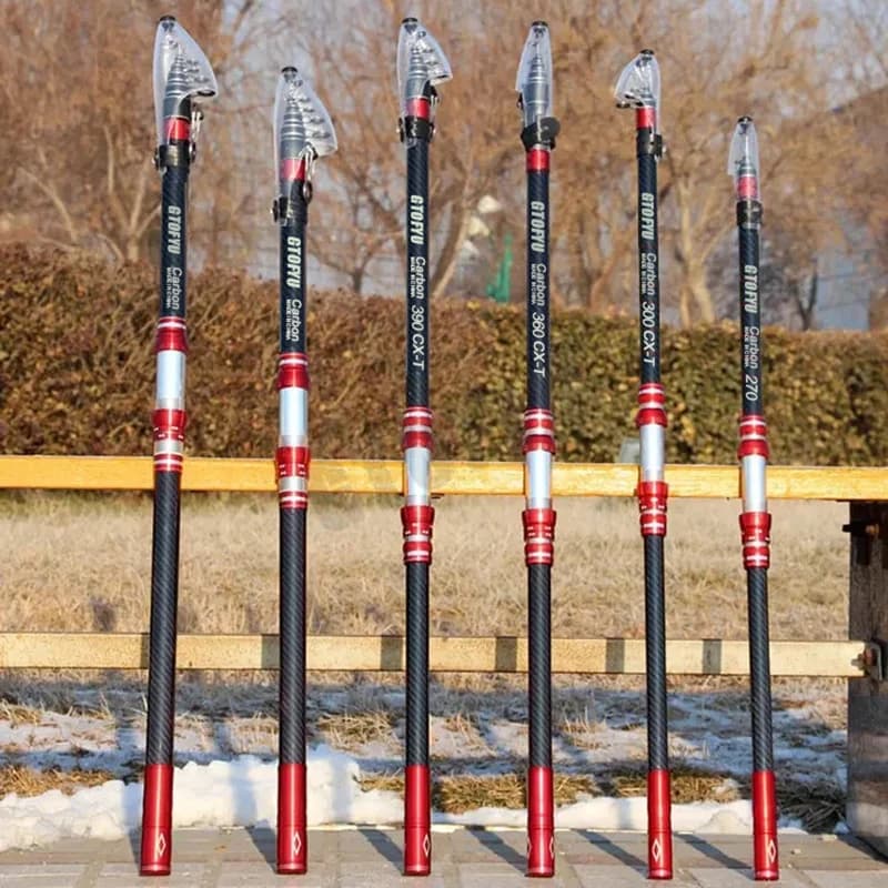Canne téléscopique surfcasting 2.7m à 4.5m puissance 20kg pour lancer lourd voyage, pêche en mer et rivière