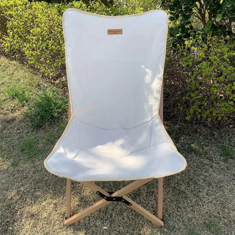 Chaise papillon pliante bois plage aluminium avec sac de rangement pour pêche randonnée barbecue voyage