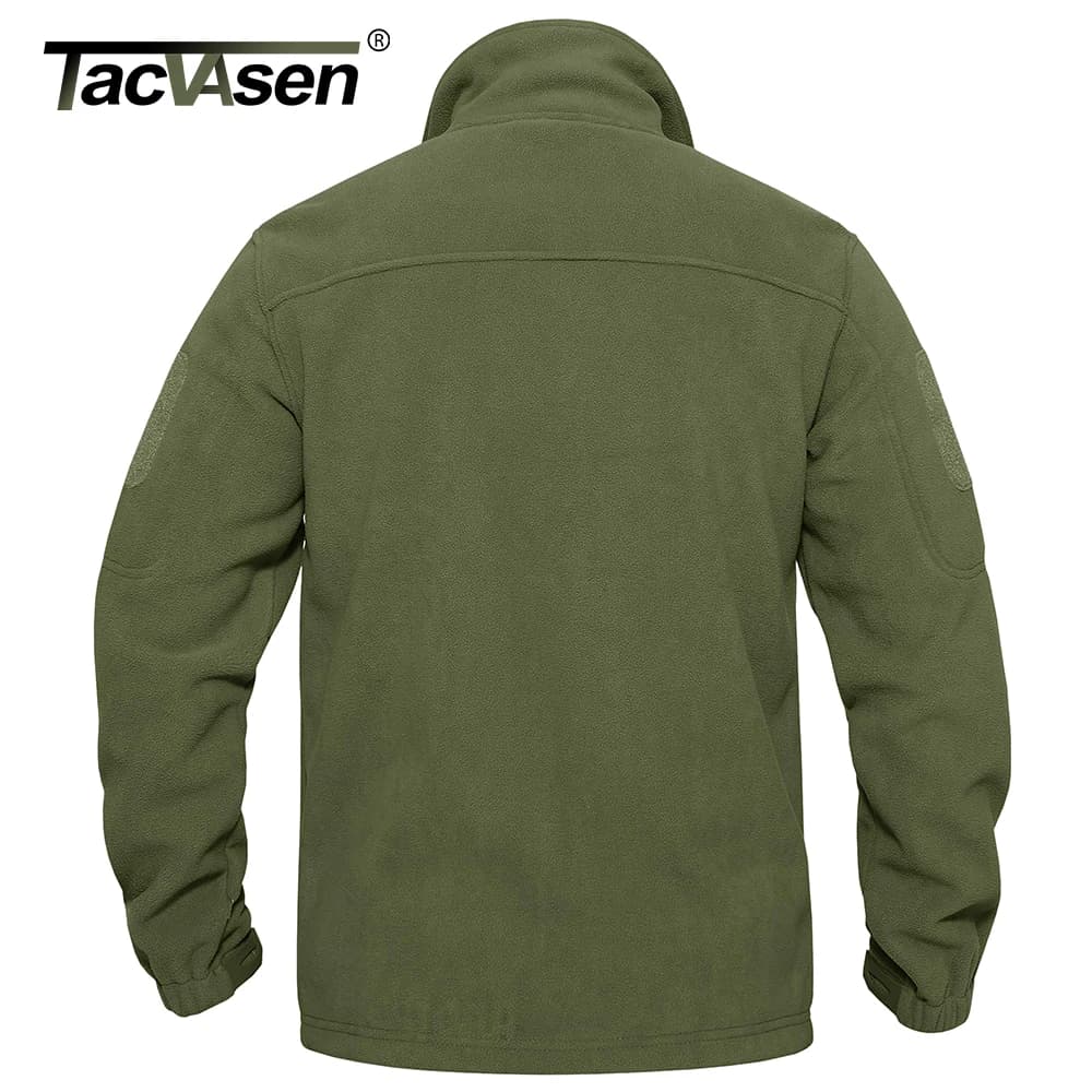 Veste polaire TACVASEN homme chaude coupe-vent avec fermeture complète et poches zippées pour pêche