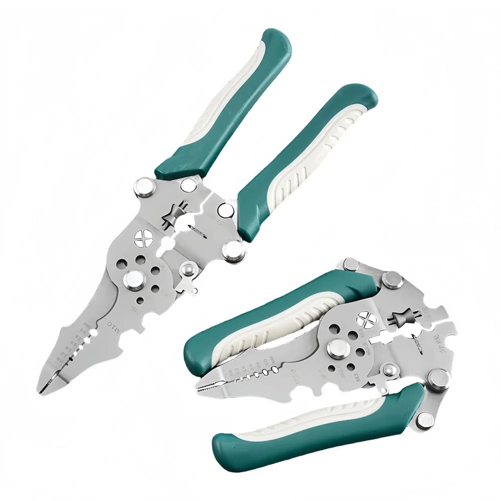 Pince multifonction 18 en 1 pliable pour électricien - Dénudeuse coupeuse câble portable outil compact