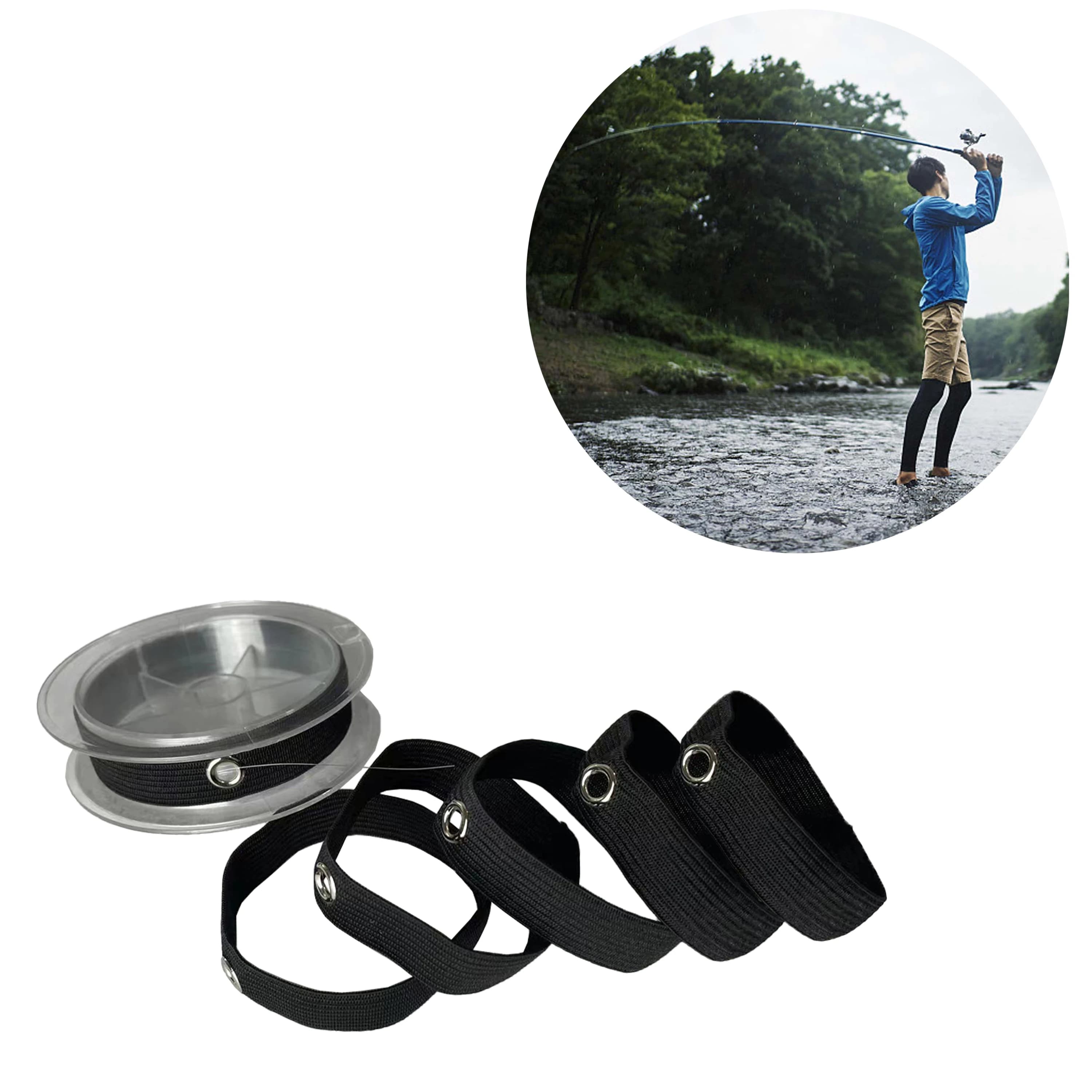 Set 6 ceintures bobine contrôle ligne pêche - support fixation moulinet compatible plupart spools