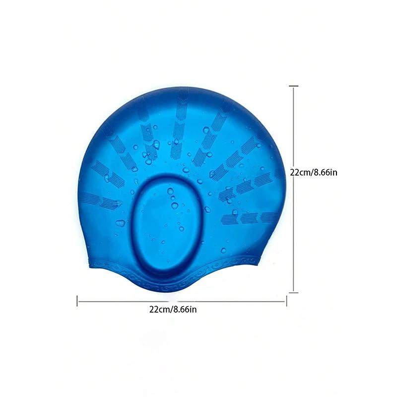 Bonnet de bain silicone professionnel étanche pour hommes et femmes avec protection oreilles et cheveux longs