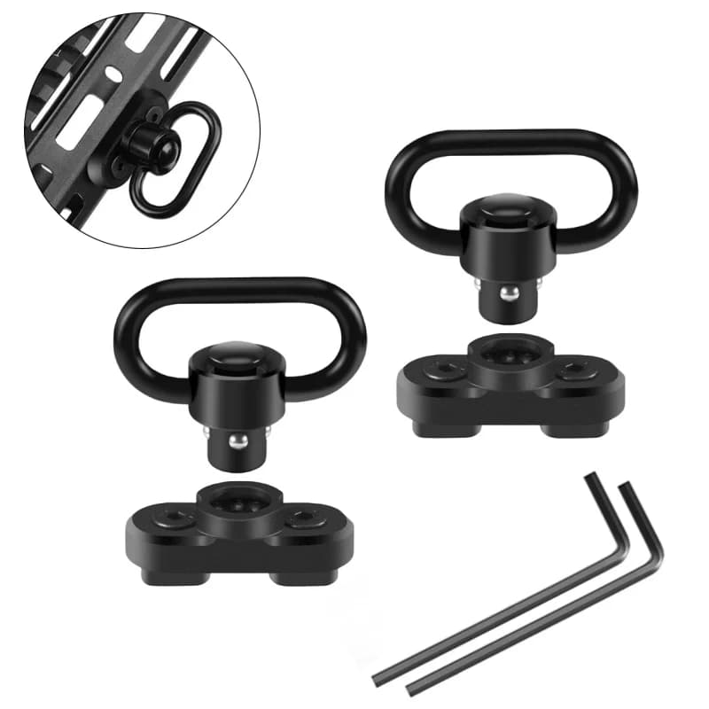 Adaptateur QD Sling Swivel lourd 1.25 pouce pour sangle deux points de chasse rotatif 360°