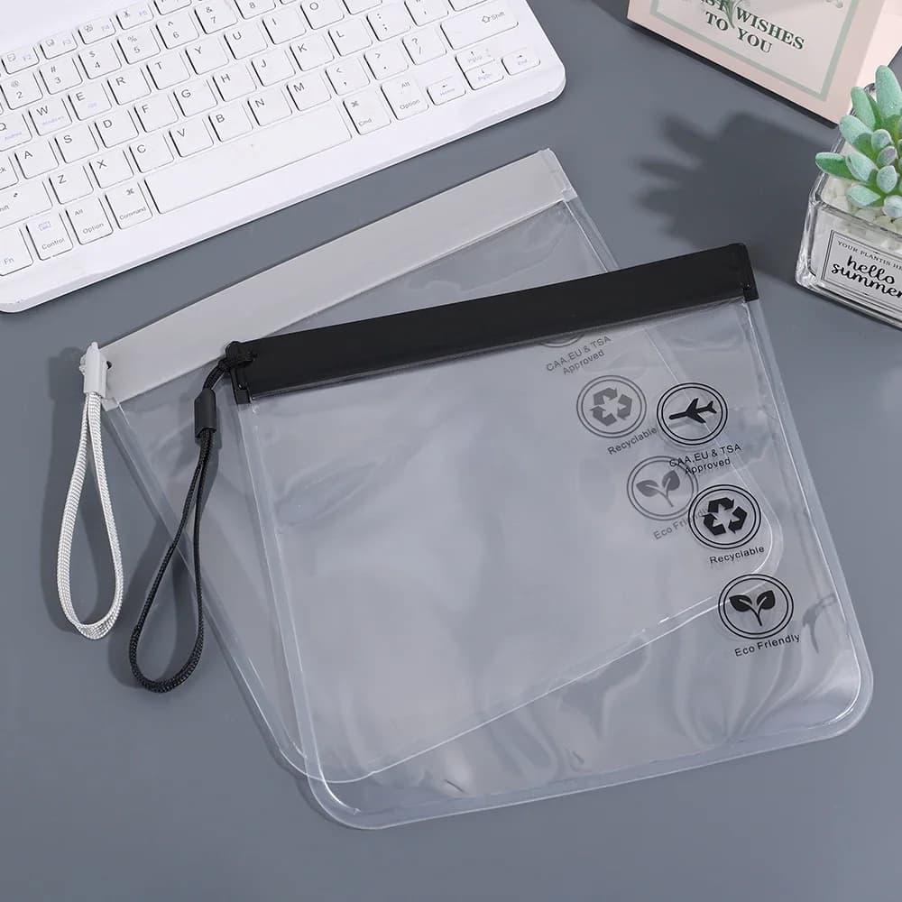 Pochette cosmétique EVA transparente étanche voyage - Trousse toilette portable anti-fuites liquides avion
