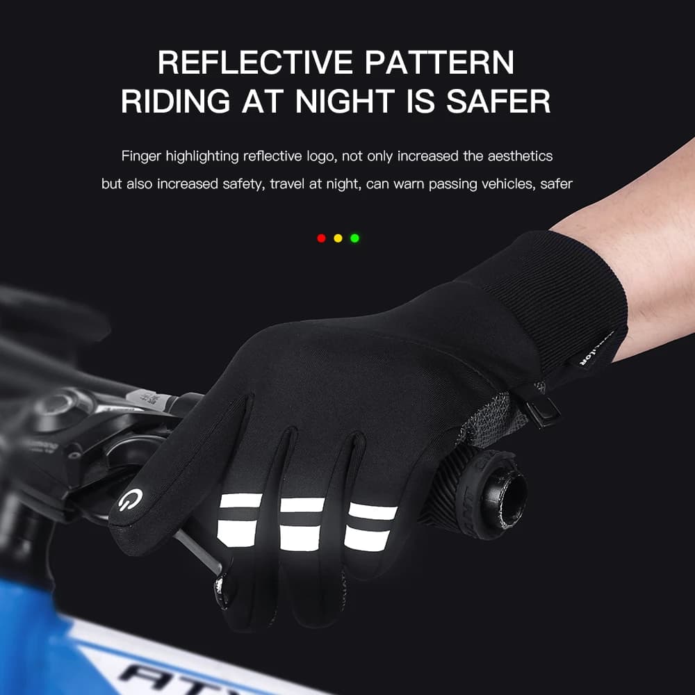 Gants cycliste homme automne hiver - Antichoc, antidérapants, coupe-vent et chauds - Compatibles écrans tactiles